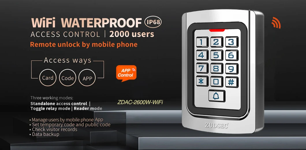 Metal Waterproof Fingerprint Biometric Door Access Control