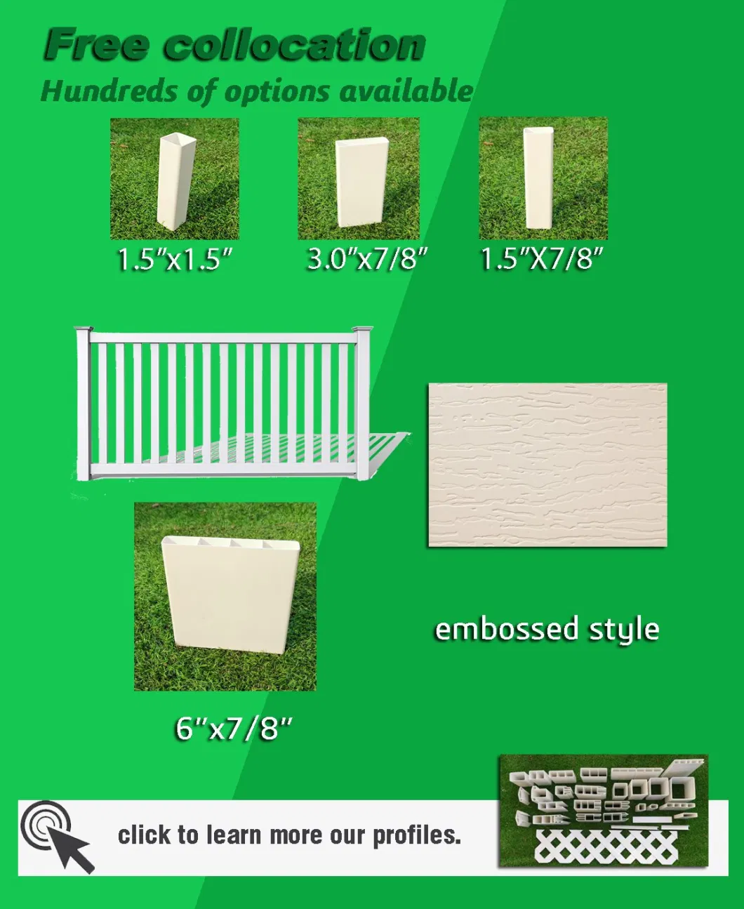 PVC Vinyl Fence Closed Picket Fence UV Authentication Easy Assembled