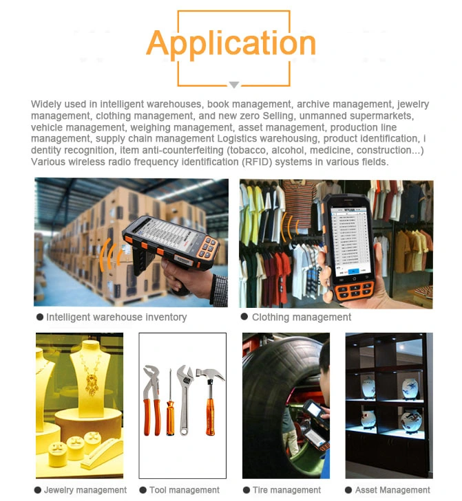 18000-6c Protocol UHF Handheld Scanner Barcode RFID Qr Code Reader for Tracking Inventory