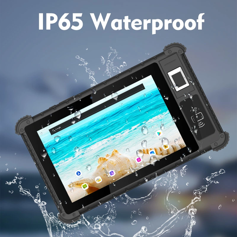 8 Inch Android IP65 Waterproof Biometric Fingerprint Scanner Optional 4G Industrial Rugged Tablet