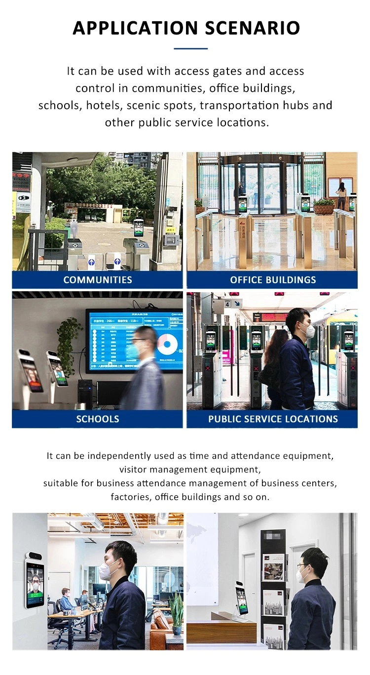 Face Recognition Terminal with Infrared Sensor, Door Turnstile Gate Access Control system with Face Recognition Camera and IC Card Reader