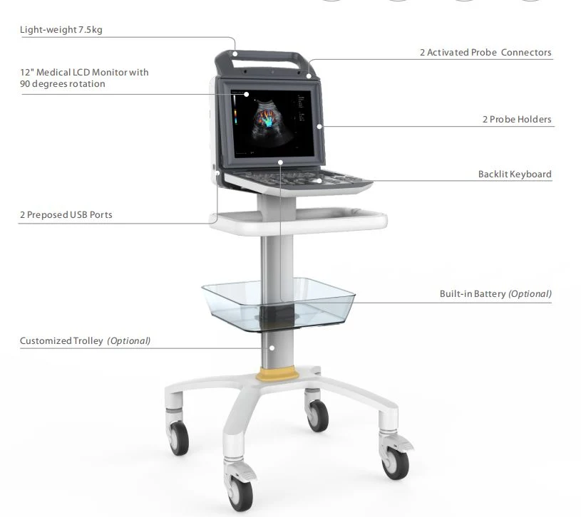 Trans-Vaginal Probe Scanner Veterinary Portable Welld Ultrasound Machine with High Quality MCU-CD001