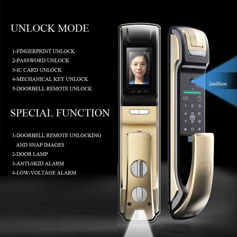 4.5&ldquo; HD Screen Visible Fingerprint Smart Door Lock with Floor Light