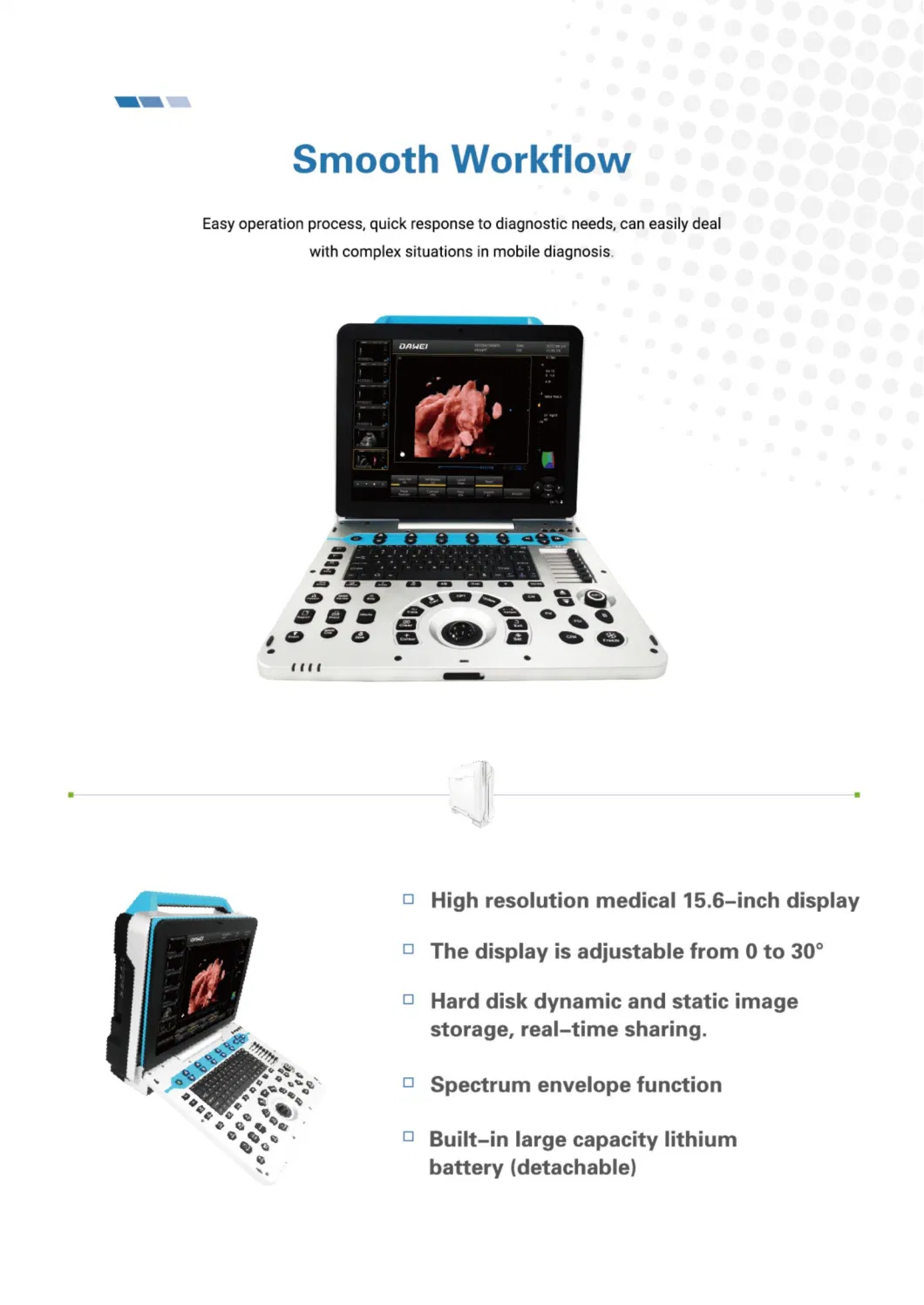 Dw-P30 Portable 4D/5D Color Doppler Ultrasound Machine