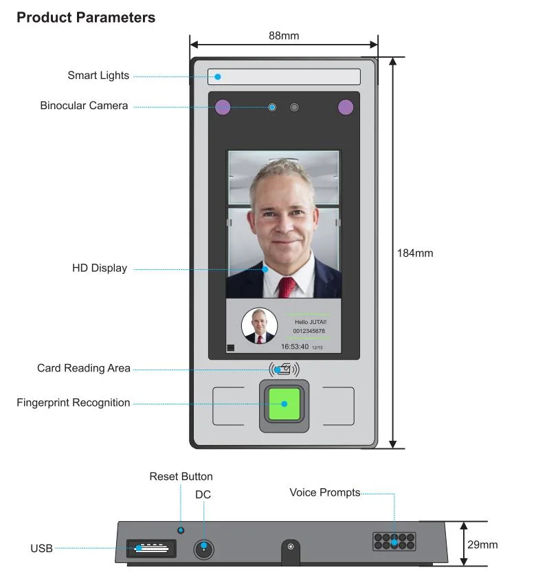 Intelligent Attendance Machine Fast Fingerprint Recognition Face Recognition,