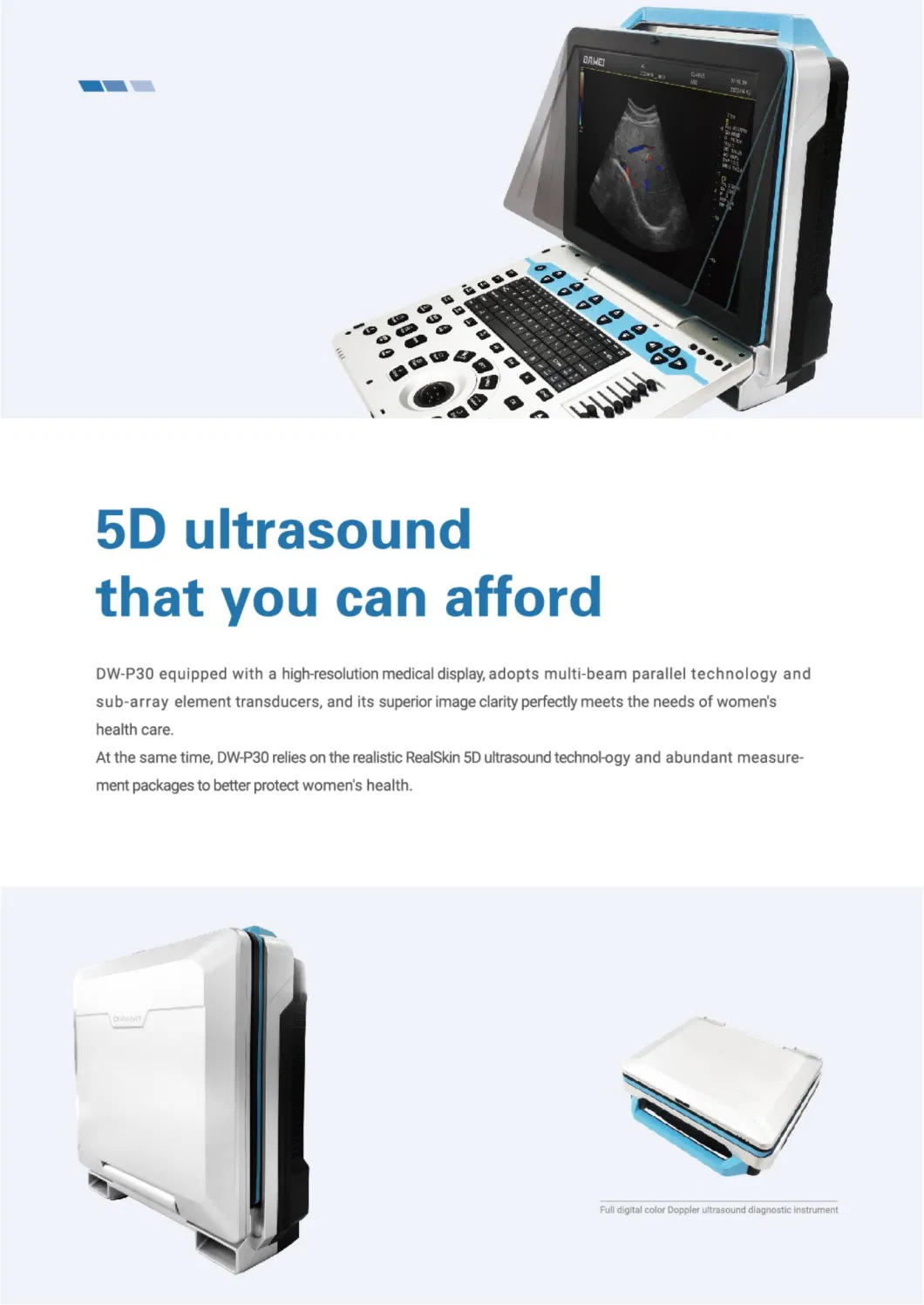 Dw-P30 Portable 4D/5D Color Doppler Ultrasound Machine