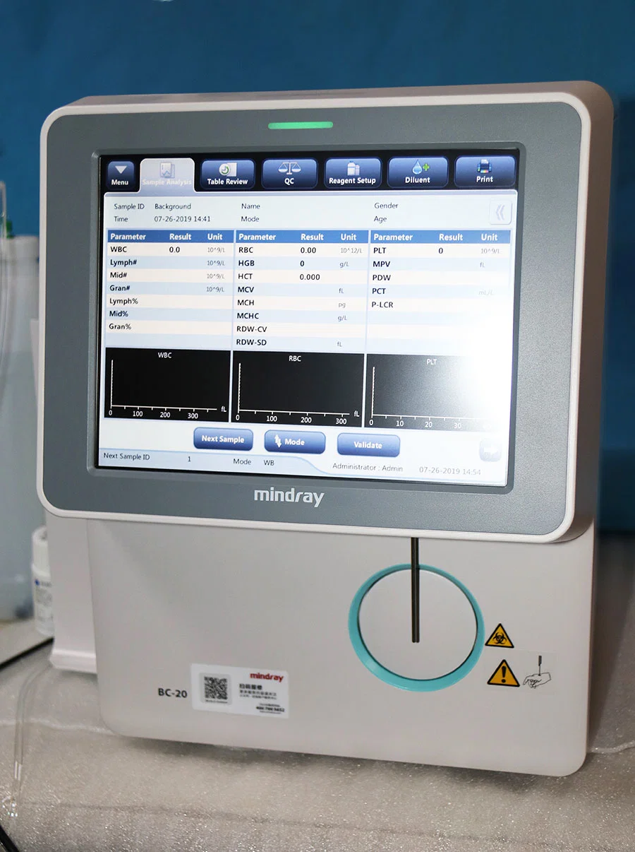 Bc-20 Mindray 3 Diff Auto Hematology Analyzer Bc20 Bc-20s Cbc Wbc Blood Analyzer for Hospital