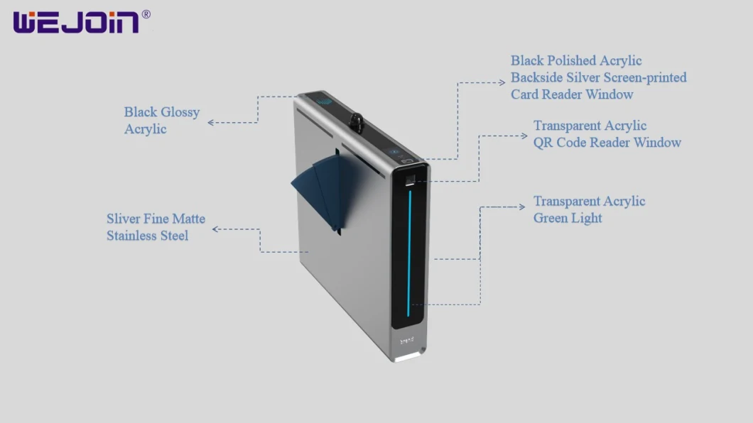 Face Recognize Fingerprint Card Access Control Turnstile Gate Flap Barrier