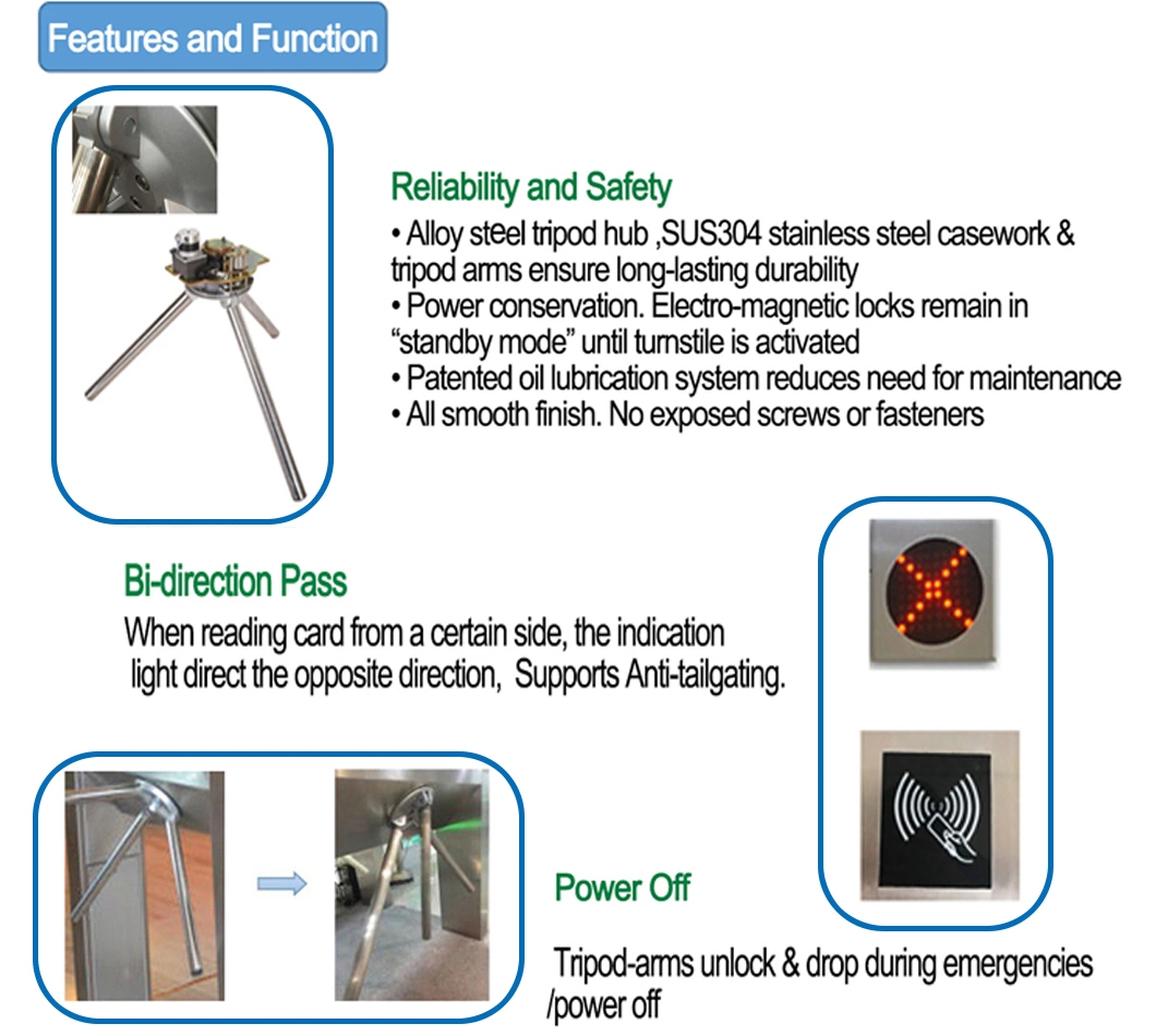 Good Performance Tripod Turnstile Fingerprint Biometric Attendance Terminal