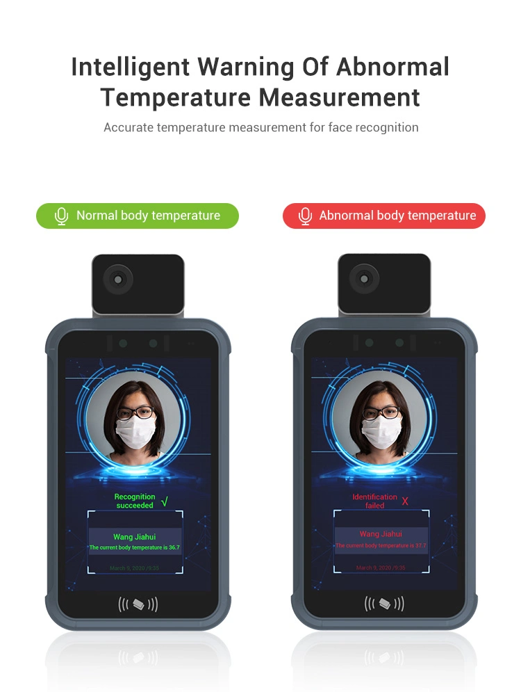 Non-Contact 8 Inch Android 7.1 Face Recognition All in One Facial Detecting Human Body Temperature Sensor