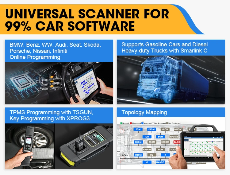 Original OBD2 Launch X431 Pad VII X-431 Pad 7 X 431 Pad7 ECU Coding Automotive Diagnostic Scan Machine Escaner Auto Smart Car Scanner Tool