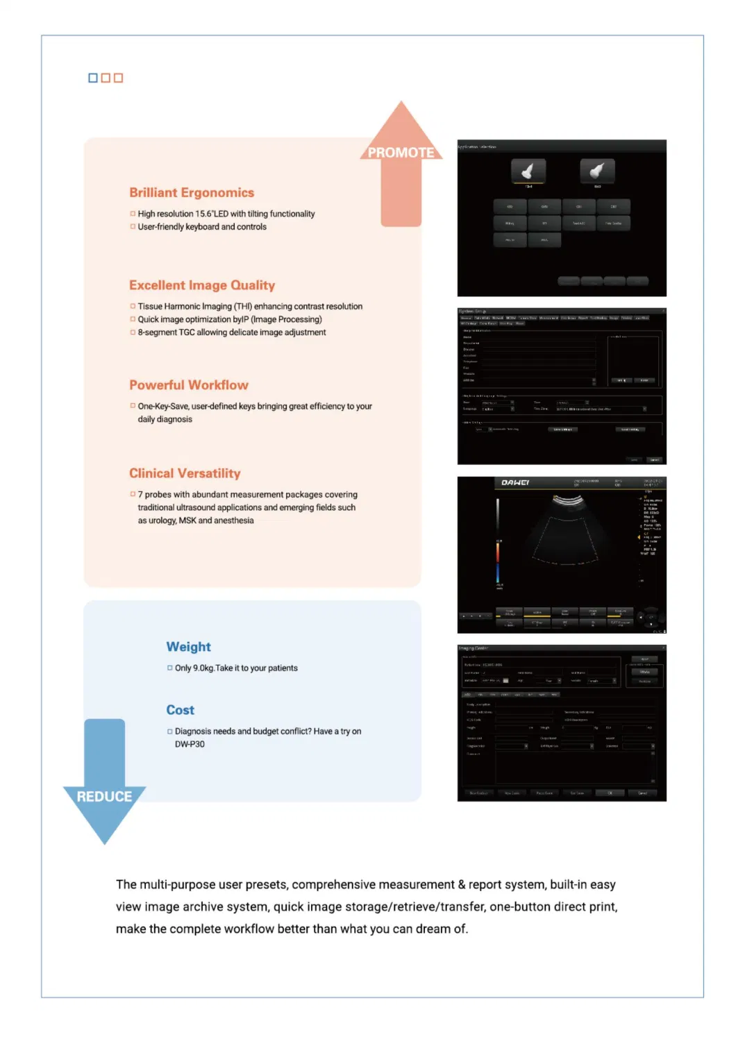 Dw-P30 Portable 4D/5D Color Doppler Ultrasound Machine