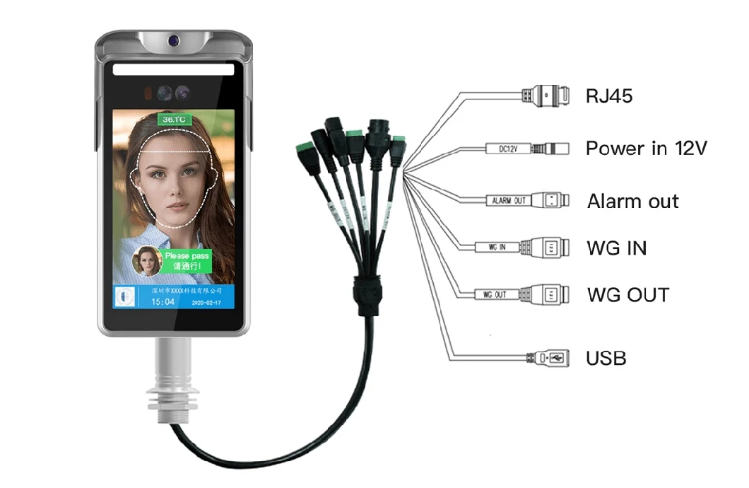 Face Recognition Time Attendance Device Temperature Measuring