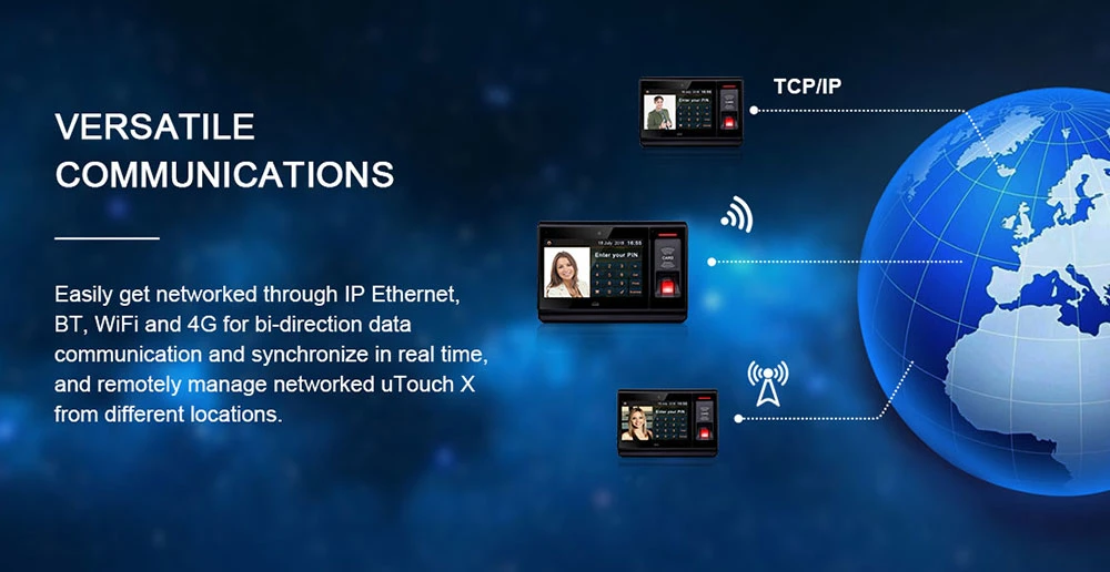 Employee Work WiFi 4G Biometric Fingerprint NFC BLE RFID Time Attendance Machine with Fingerprint Time Clock Check in/out