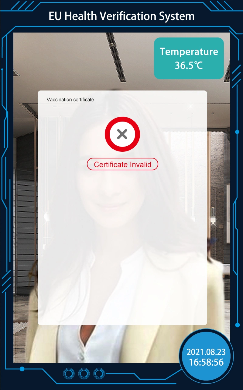 Face Recognition Access Control Terminal Camera, EU Health Green Pass Code Verification System