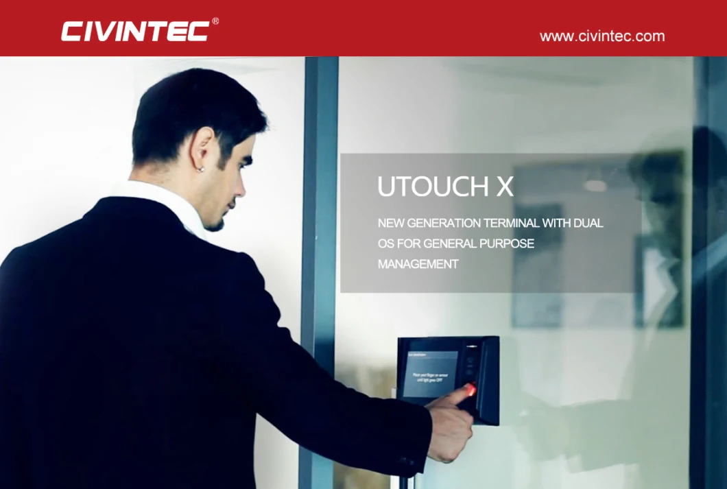 Standalone 9500 Users Biometric Time Clocking Device with Multi-Language Software