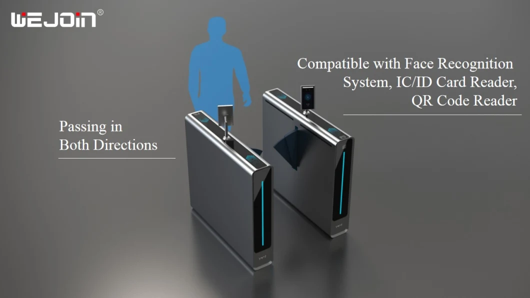 Face Recognize Fingerprint Card Access Control Turnstile Gate Flap Barrier