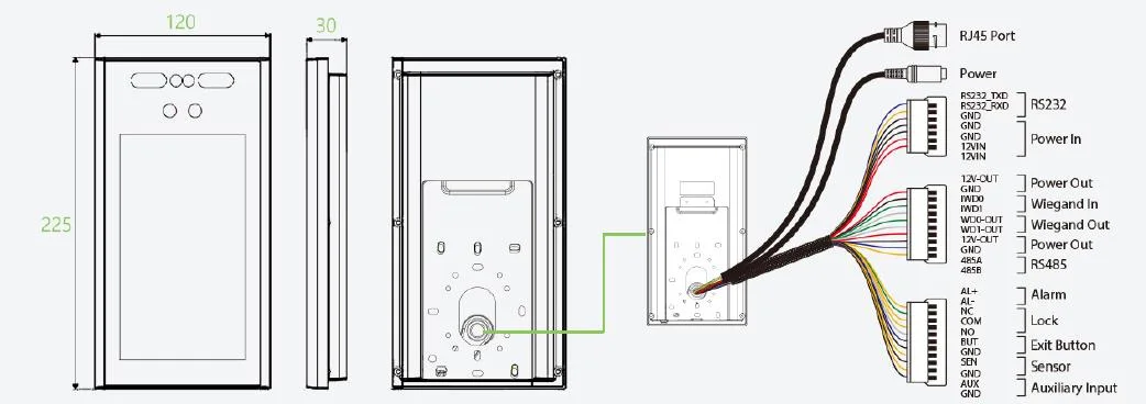 Touch Screen Biometric Time Attendance System Device with Visible Light Facial Recognition