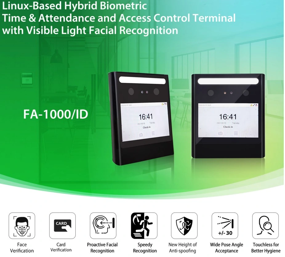 Webserver 4.3 Inch Touch-Screen Hybrid Biometric Device Face Recognition Access Control and Time Attendance System