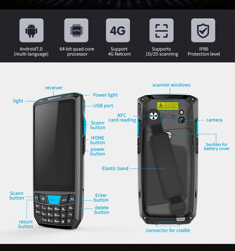 Rugged Android Tablet IP67 with 1d 2D Barcode Scanner