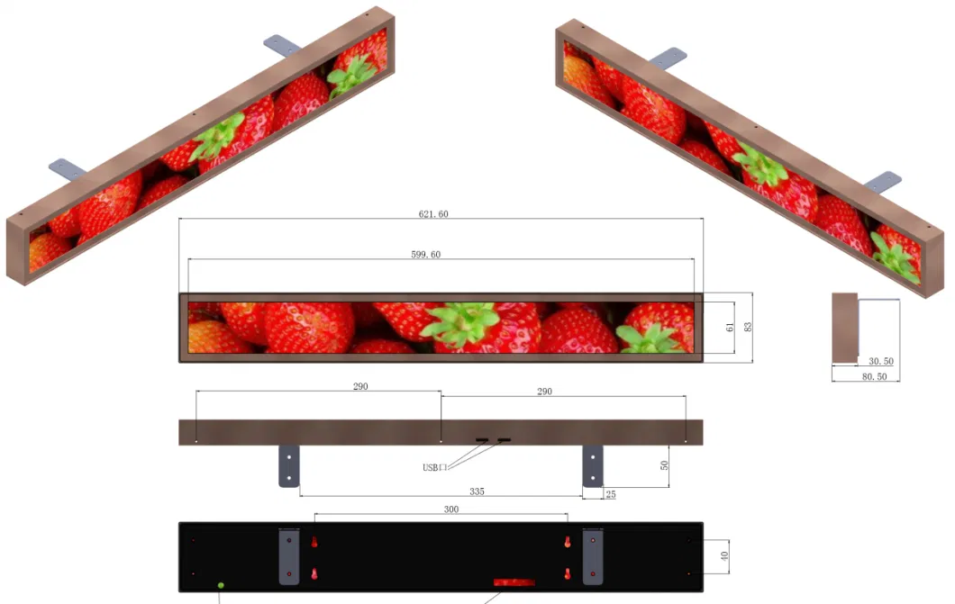 25 Inch LCD Free Standing Facial Recognition Camera Ultra High Stretched Display