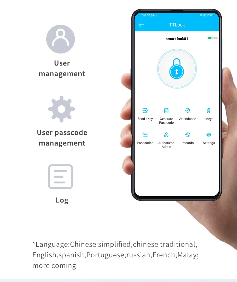 Ttlock APP Remote Control Biometric Fingerprint Password Smart Door Lock