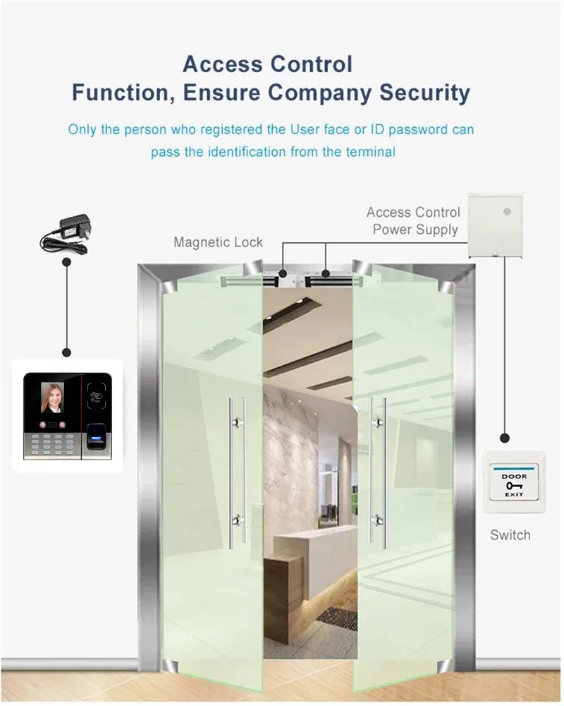 Attendance Machine with Face ID Card Reader Machine Fingerprint Time Recorder