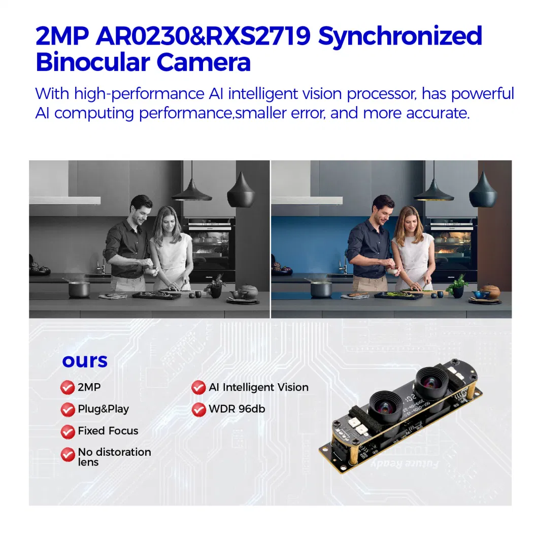 2MP Ai Dual Lens Camera Module WDR Face Recognition Camera Module for Outdoor Camera Equipment