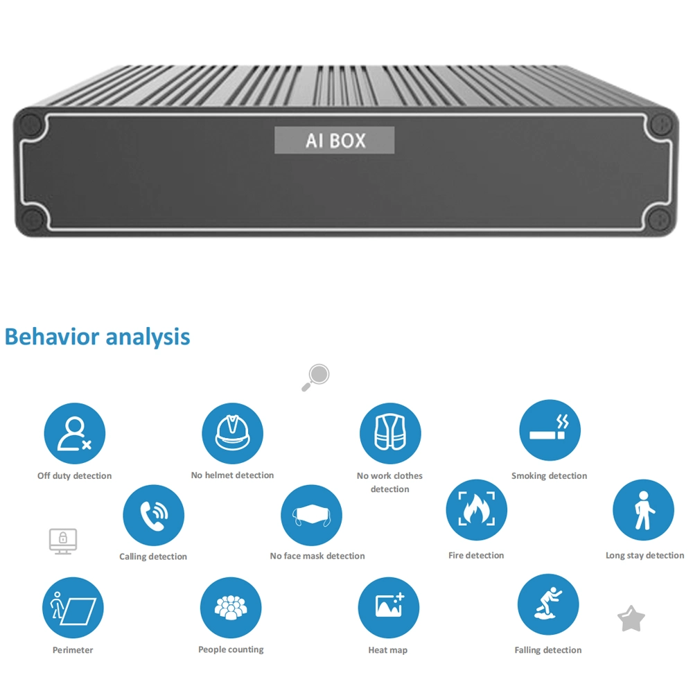 Intelligent Edge Computing Server Analysis 8-CH Ai Computing Capabilities HDD Smoke and Fire Detection Call Detection Indoor Outdoor CCTV Camera