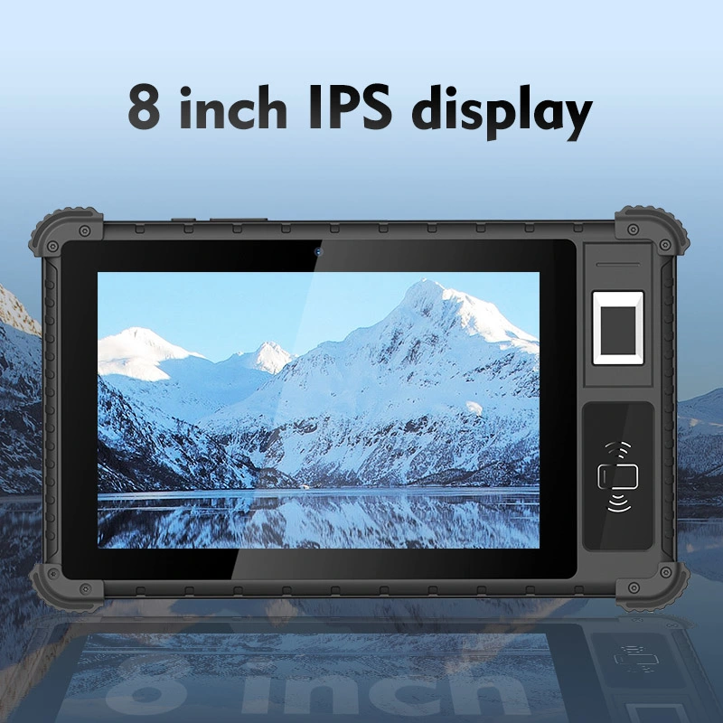 8 Inch Android IP65 Waterproof Biometric Fingerprint Scanner Optional 4G Industrial Rugged Tablet