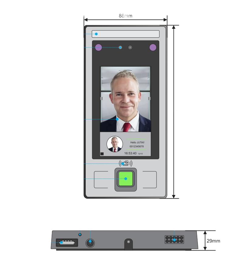 Finerprint Scanner Access Control System Facial Recognition Biometrics