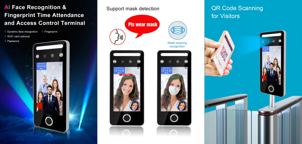 Face Recognition Fingerprint Time Attendance Biometric Access Control Device