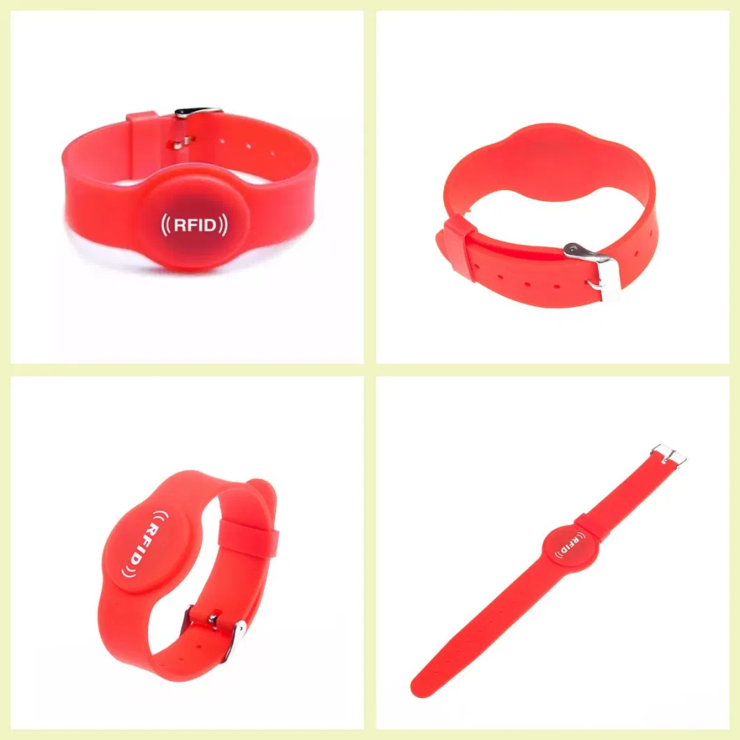 Adjustable Passive RFID Wristband Price Silicone Wristband / Bracelet NFC Tag Waterproof Smart RFID Band 13.56MHz Read and Write