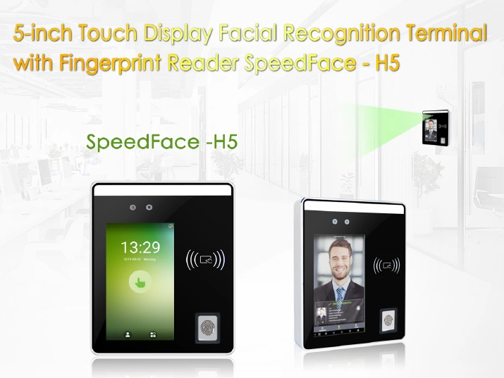 5 Inch Touch Screen Facial Recognition Terminal with Fingerprint Reader