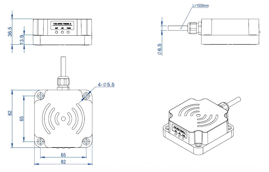 Can/RS485/RS232 Interface Read and Write RFID Sensor for Agv (TZS-RFID-T0030-A)