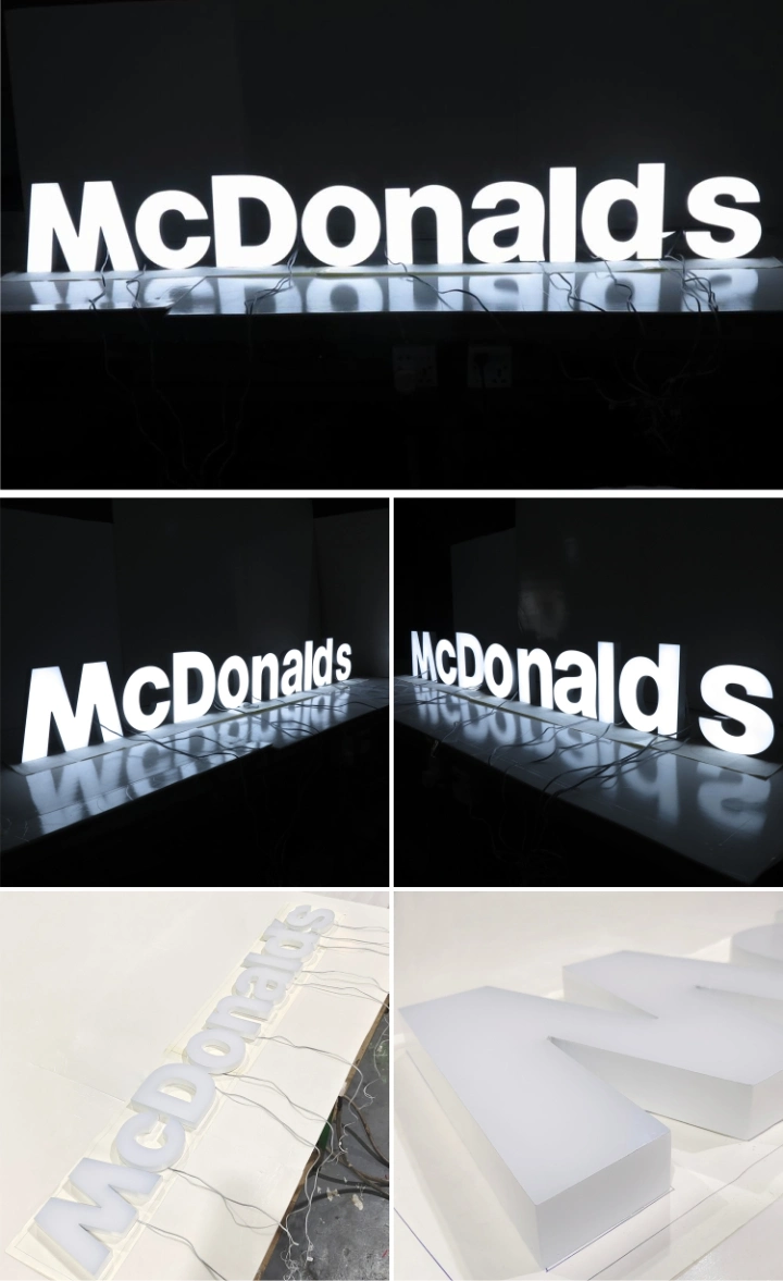 Outdoor Plastic Advertising Acrylic LED Face Luminous Letters Logo Signs