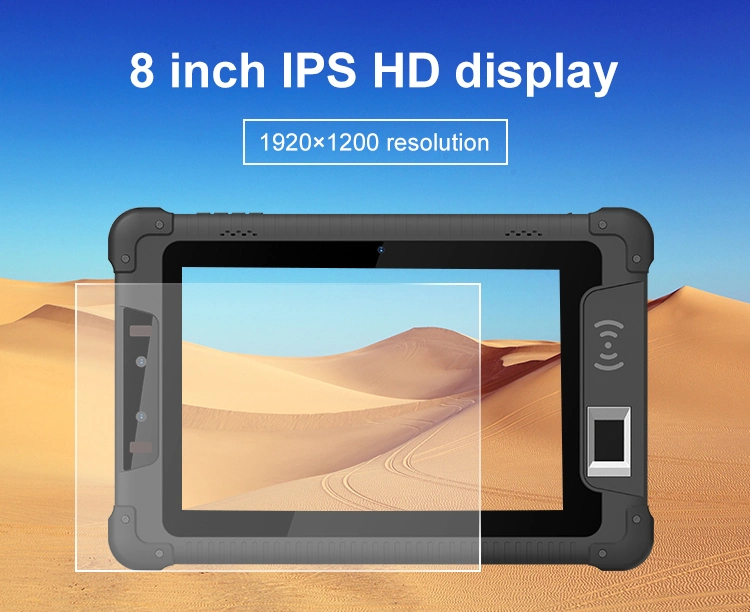 Cheap 8 Inch 4G Rugged Industrial Tab RFID IP65 IP67 Fingerprint NFC Barcode Scanning GPS Rugged Android Tablet