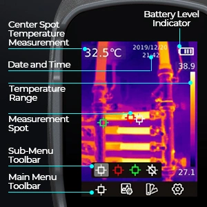 Topdon Factory Supply Tc004 Handheld Portable Infrared IR Thermal Imaging Camera 3D Flare E60 Infrared Thermal-Camera Fire Proof Thermal Face Recognition Camera