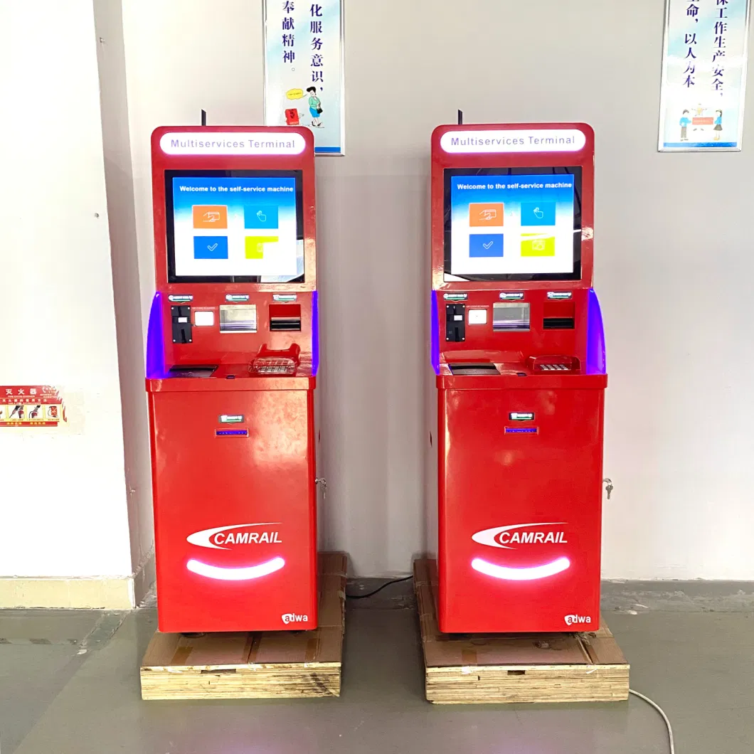 OEM ID SIM Card Ticket Lottery Vending Machine with Metal Keyboard Qr Passport Scanner