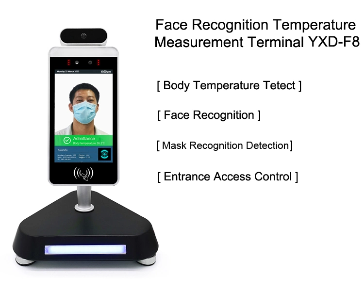 Touchless Biometric Face Recognition Thermometer Time Attendance System Hand Sanitizer Dispenser Temperature Detection Kiosk Temperature Measuring Device