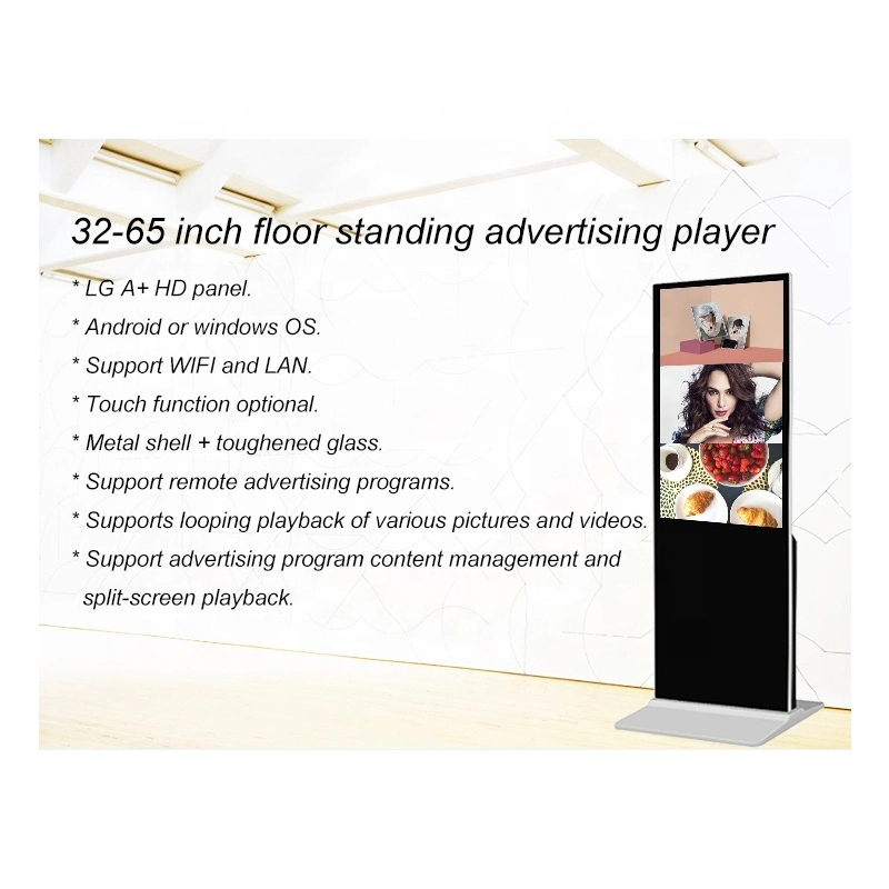 55 Inch Dual Sides / signal Side LCD Advertising Display Machine