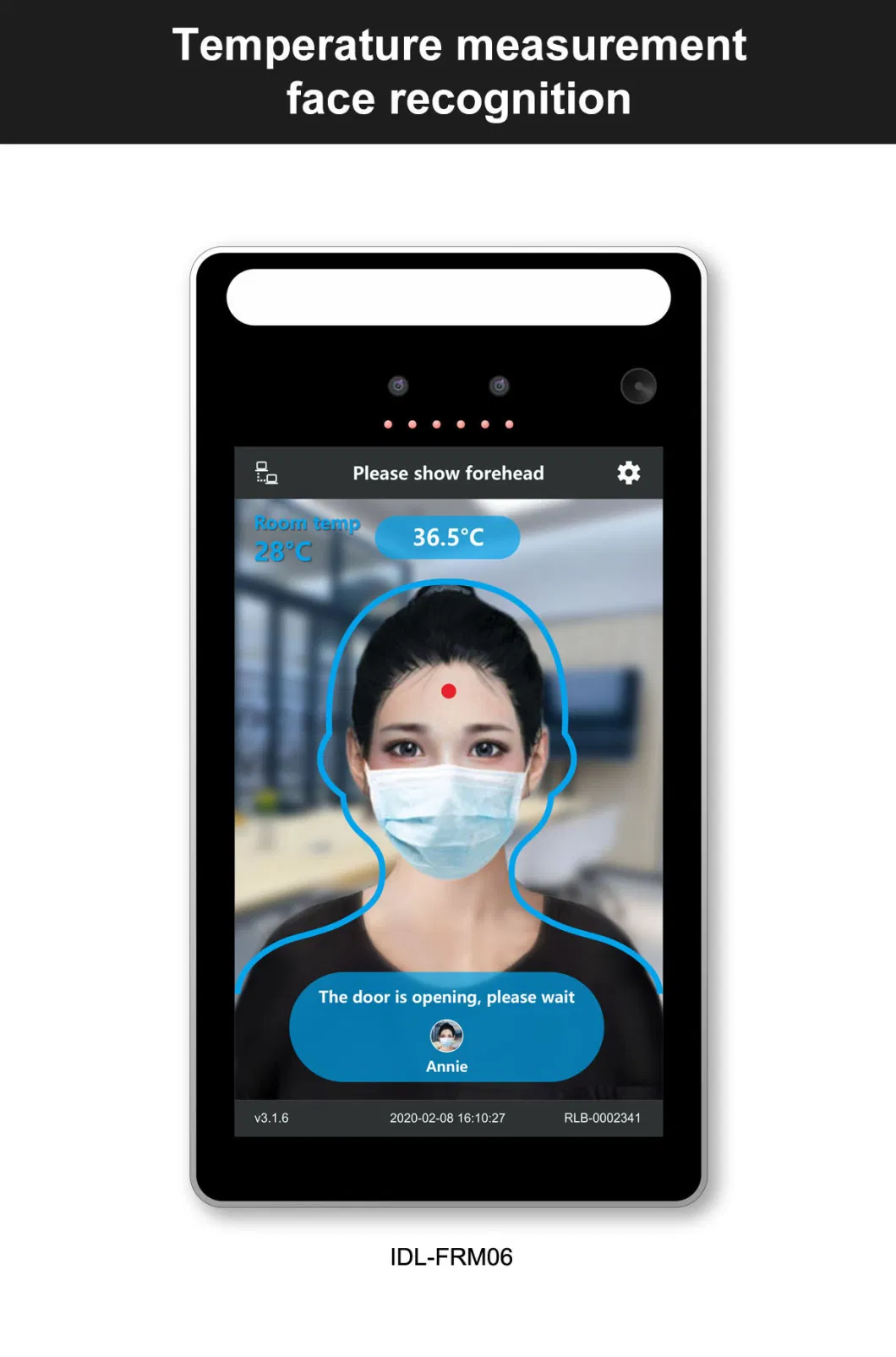 Face Recognition Terminal with Infrared Thermal Imaging Temperature Measurement