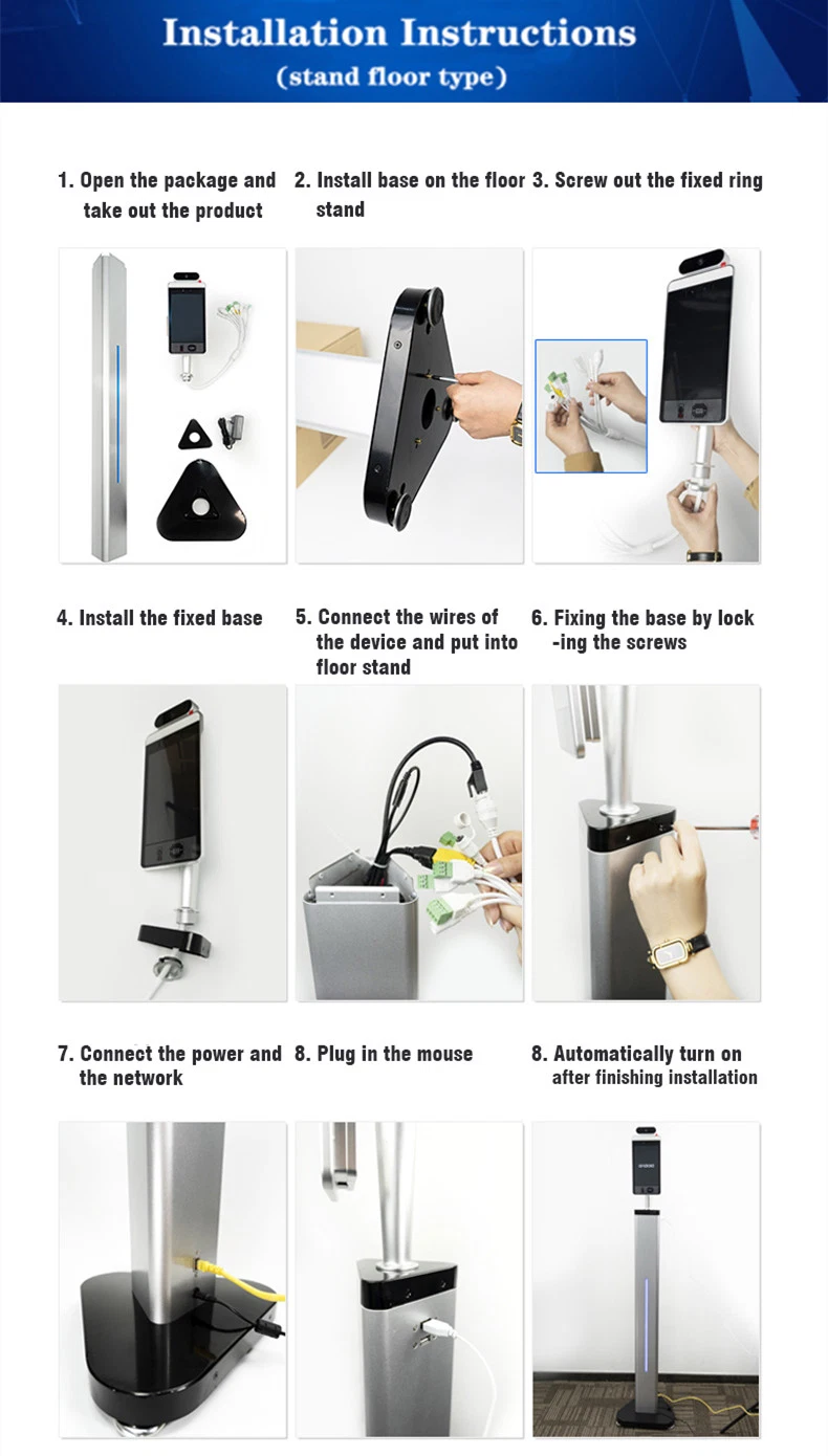 Temperature Scanner Measurement Terminal System Camera Digital Face Recognition with Thermometer