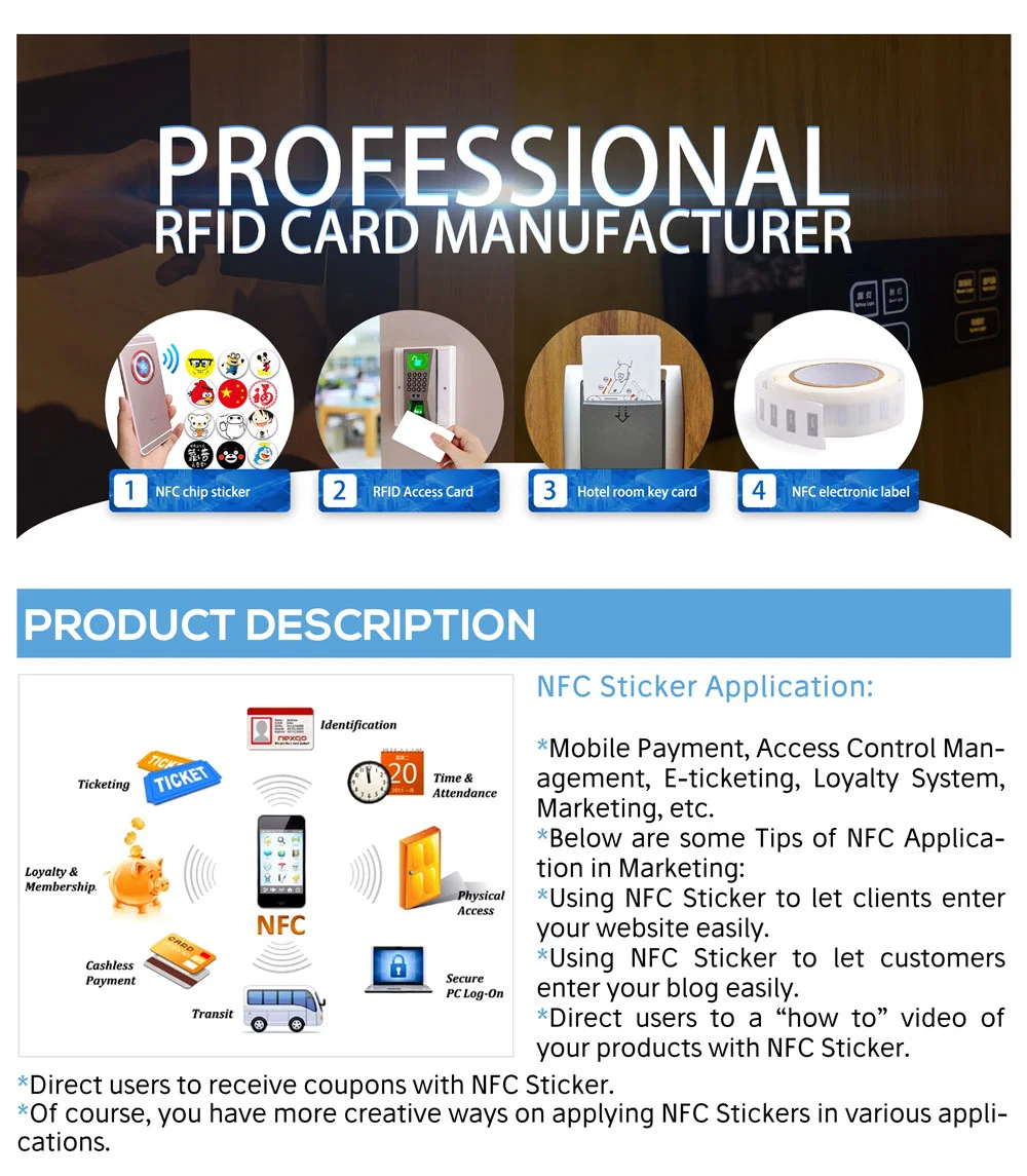 Wholesale Access Control Card RFID Sticker Reading and Writing Keychain NFC Tag