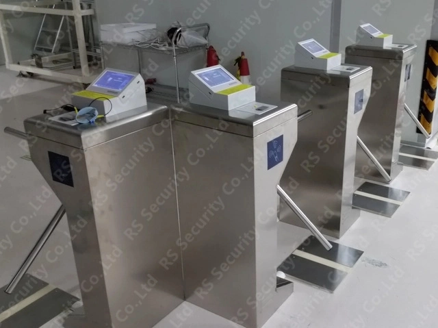 Metro Hall Fingerprint Identify Waist Height Turnstile Gates Wiegand RS422 Converter Tripod Barrier Doors Used