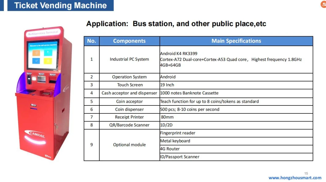 OEM ID SIM Card Ticket Lottery Vending Machine with Metal Keyboard Qr Passport Scanner