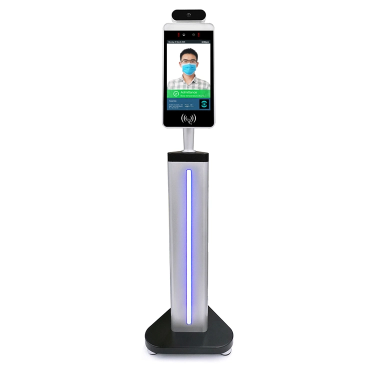 Touchless Biometric Face Recognition Thermometer Time Attendance System Hand Sanitizer Dispenser Temperature Detection Kiosk Temperature Measuring Device