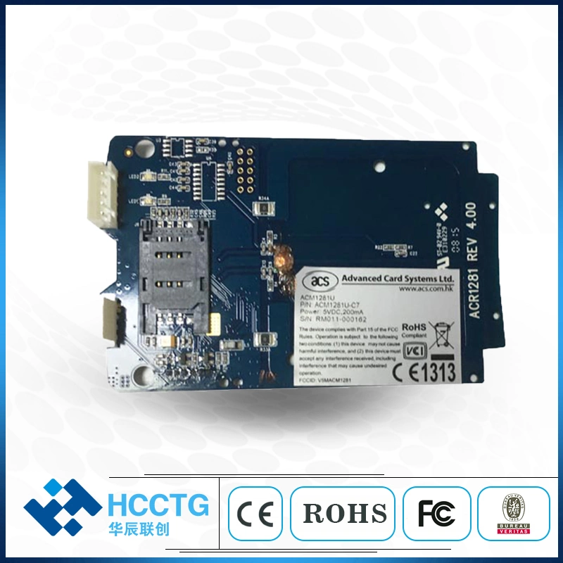 Contactless 13.56MHz ISO14443 RS232 Serial Interface NFC RFID Smart Card Reader Module with Sam Slot (ACM1281S-C7)