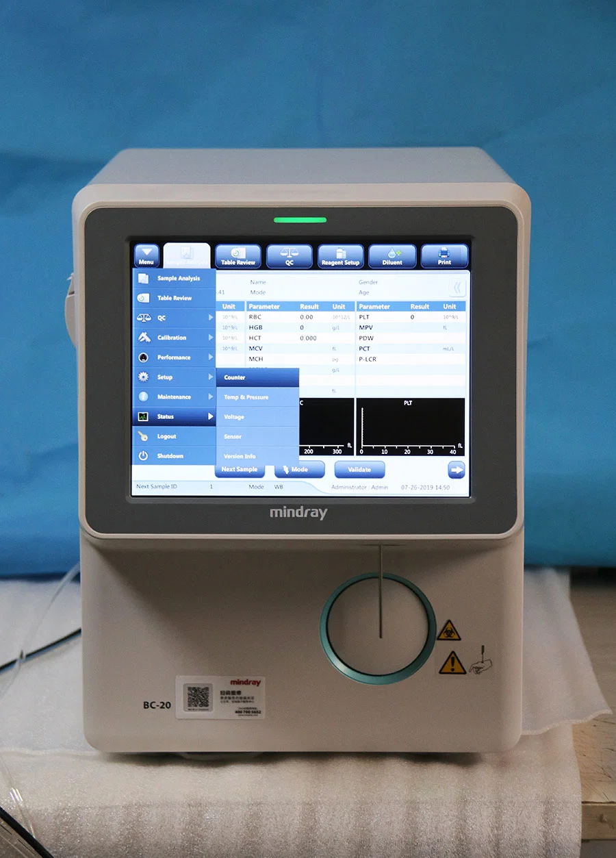 Bc-20 Mindray 3 Diff Auto Hematology Analyzer Bc20 Bc-20s Cbc Wbc Blood Analyzer for Hospital