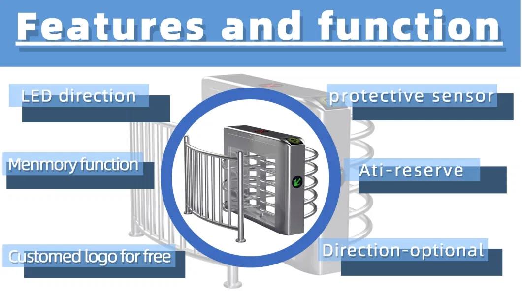 Nice Design Half Height Turnstile Support Facial Recognition/2D Qr Code